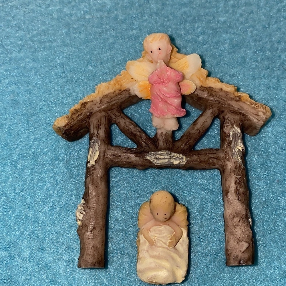 CHRISTMAS HOUSE NATIVITY miniature 8 piece very detailed vintage set NEW in box - Picture 3 of 14